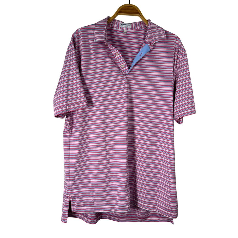 Peter Millar Summer Comfort Striped Golf Polo Large